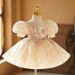 Girl's Champagne Princess Gown - Elegant Performance Dress For Special Occasions Fashion Trends Hot-selling_voghion.com