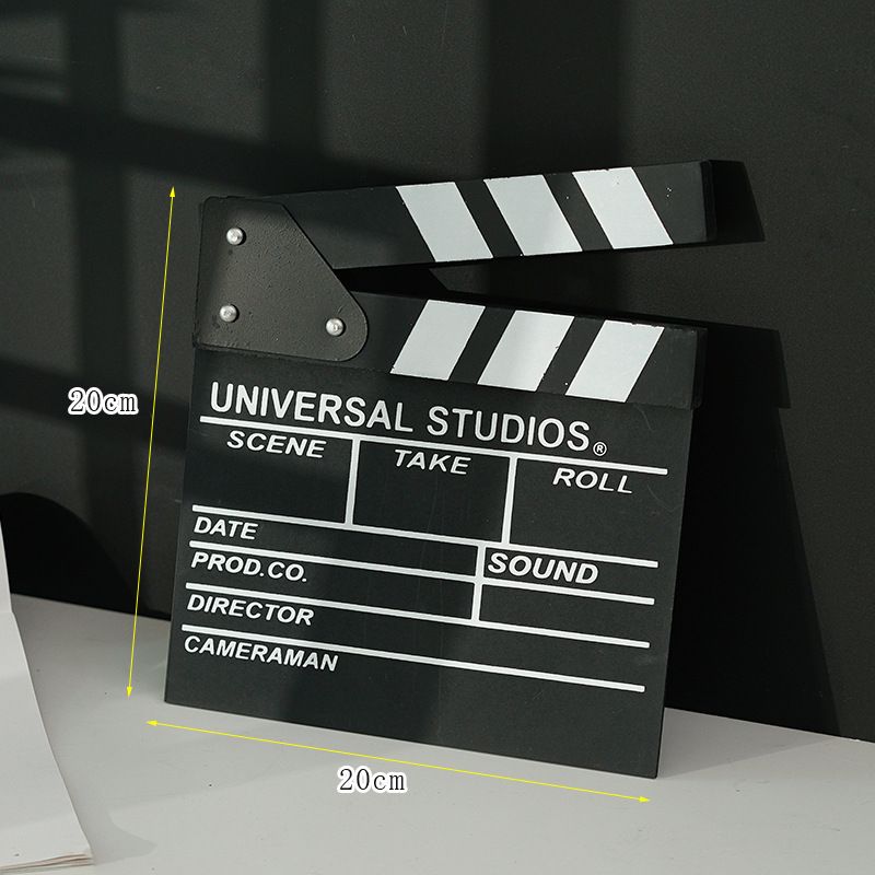 Accesorios de cine, notas de escenario, fotografía, decoraciones creativas, adornos, tablero de director de rodaje, madera_voghion.com