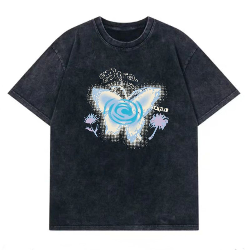 Sommer-T-Shirt aus Baumwolle mit hohem Reißverschluss und Knopf, bedruckt, Retro, Rundhalsausschnitt, kurzärmelig, für Damen, knitterfreies Kleid-Outfit_voghion.com