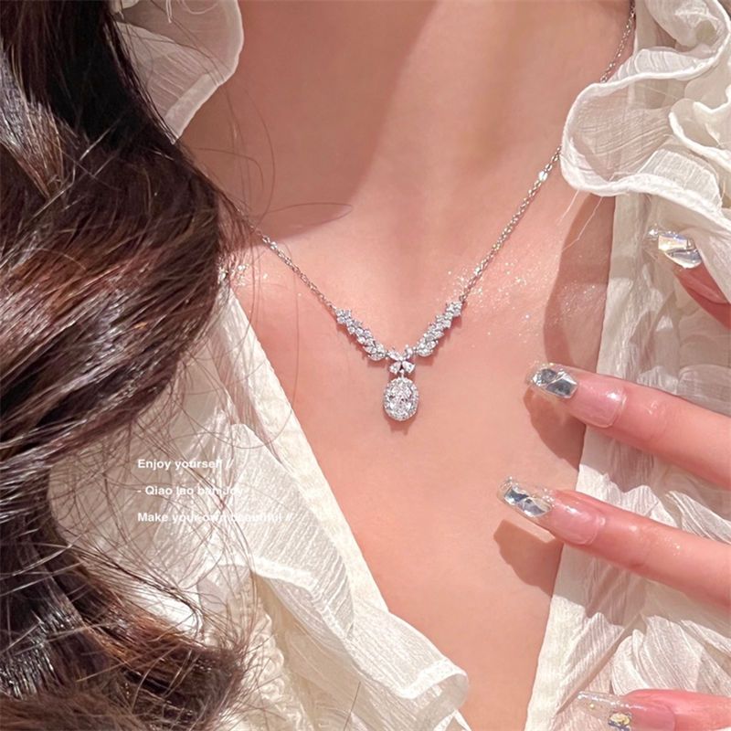 Super Sparkling Zircon Fugitive Princess Women's Light Luxury, Niche Design, Exquisite And Versatile Necklace, High-end_voghion.com