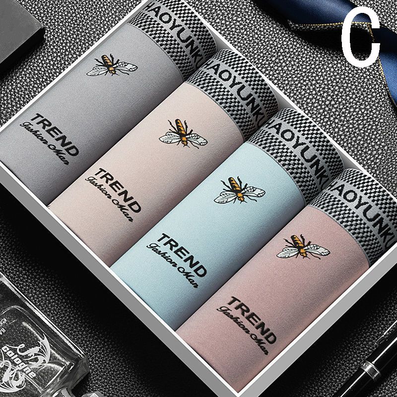 4PCS Boxer shorts large size seamless cotton file men's boxer shorts summer thin section siza L-4XL_voghion.com
