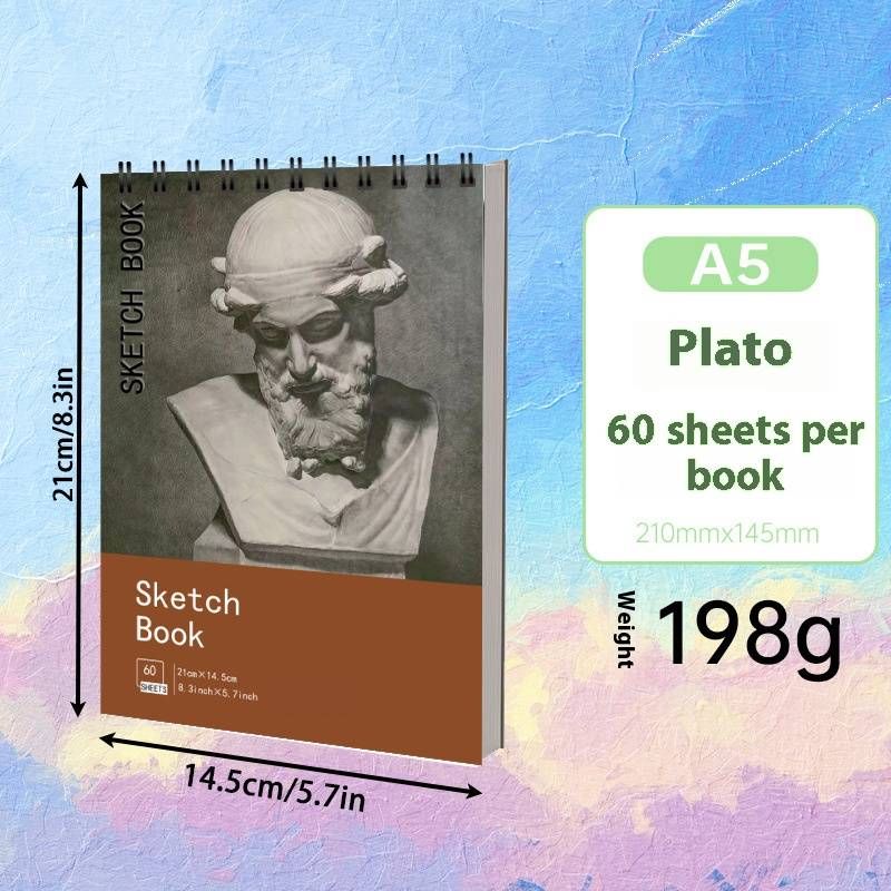 Professional Sketchbook For Artists - A4 Thick Paper Drawing Pad, 60 Sheets Blank Sketch Book For Pencil, Charcoal, Watercolor & Mixed Media_voghion.com