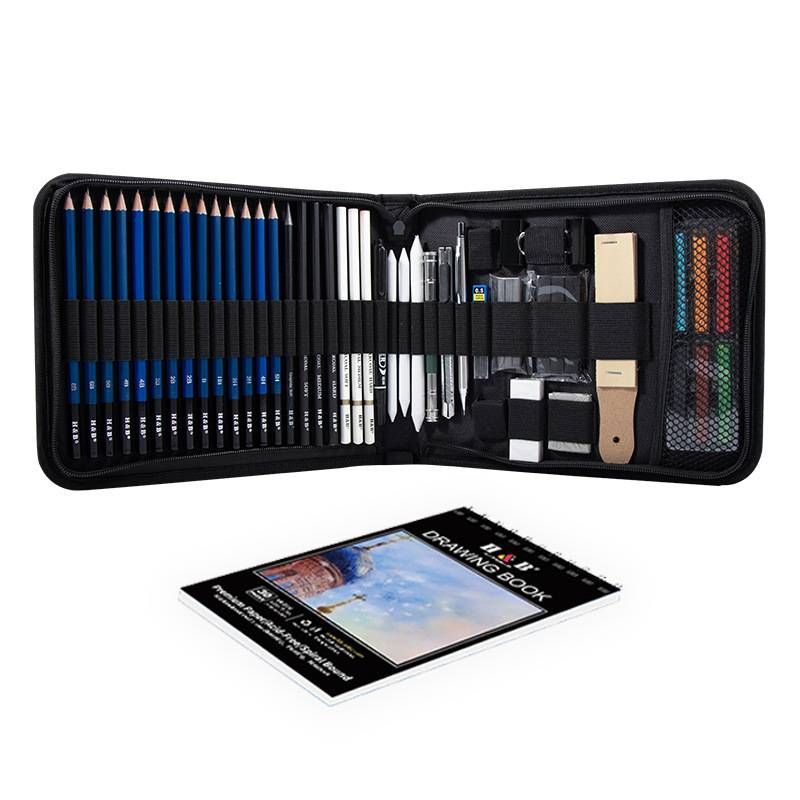 50-Piece Sketching Pencil Set For Artists & Beginners – Professional Drawing Kit With Various Hardness Grades (HB, 2B, 4B, 6B, 8B)_voghion.com