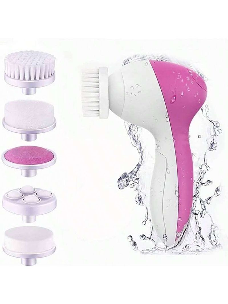 5-in-1 Electric Facial Cleansing Brush: Deep Cleanse, Remove Blackheads, Exfoliate & Massage For Radiant Skin!_voghion.com