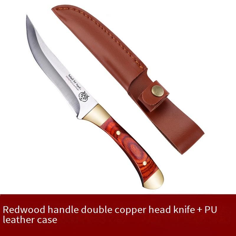 Authentisches Mehrzweckmesser im mongolischen Stil – Klinge aus Edelstahl für Fleisch und Obst mit Scheide aus PU-Leder (Griff blau/grün/rot)_voghion.com