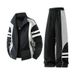 Retro Embroidered Triangle Logo Jacket & Pants Set – Vintage-Inspired Athletic Style For Men (Black/Navy)_voghion.com