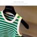 European High Version Striped Knitted Camisole Vest For Women's Summer Outerwear Innerwear With A Base, Slim Fit And_voghion.com