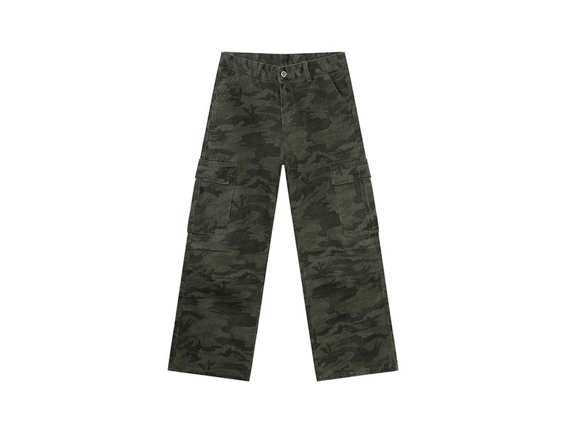 EF JEANS | 2025 Spring New American Street Vintage Camouflage Big Pocket Denim Overalls Trendy Men_voghion.com