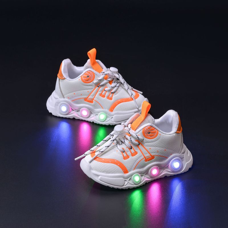 New LED light luminous shoes children's casual sports shoes medium and small children's basketball shoes men's sneakers flash light students_voghion.com