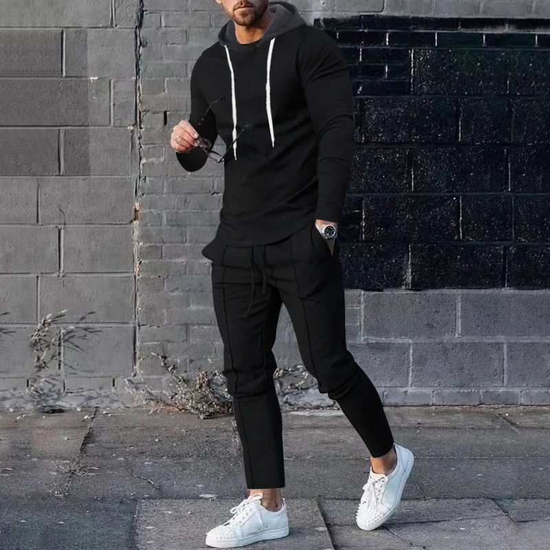 [UrbanFlex] Men's Hooded Sweatsuit - Relaxed Fit Two-Piece | Spring/Autumn Collection_voghion.com