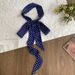Sciarpa di seta sottile e stretta a pois da donna, stile Ins, da 190 cm, con nastro per capelli, decorazione per cintura_voghion.com