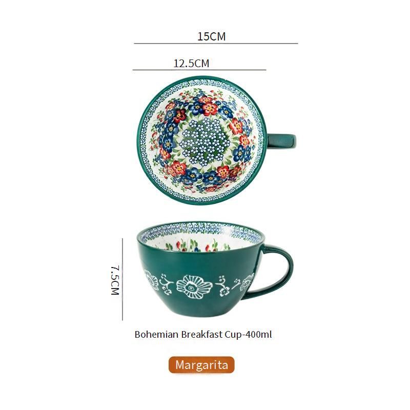Polish-Inspired Ceramic Mug - Elegant Breakfast Cup For Coffee, Milk & Oatmeal (Microwave & Dishwasher Safe)_voghion.com