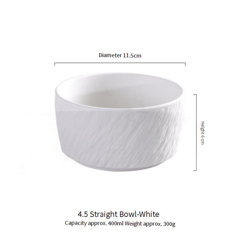 Set di ciotole in ceramica effetto pietra - Piatto multiuso per riso/zuppa/noodles (ciotola per colazione e dessert in gres da 6,5 pollici, adatta al microonde e alla lavastoviglie)_voghion.com