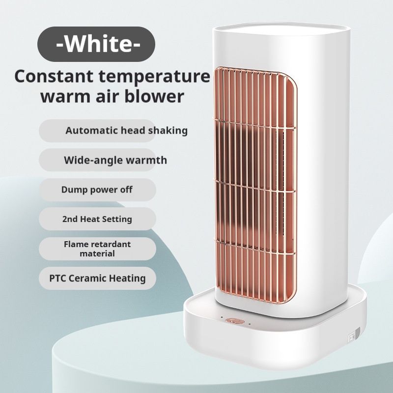 Radiateur d'appoint céramique PTC 1 300 W avec oscillation à 60 ° - Design tour compact, protection anti-surchauffe et anti-basculement, options de prises EU/US/UK_voghion.com