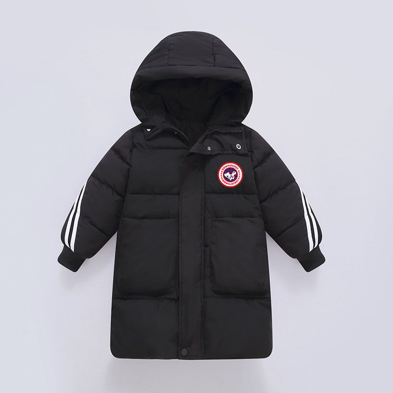 Kids' China Map Puffer Coat - Long-Length Winter Jacket With Embroidered National Map, Unisex Thermal Outerwear_voghion.com