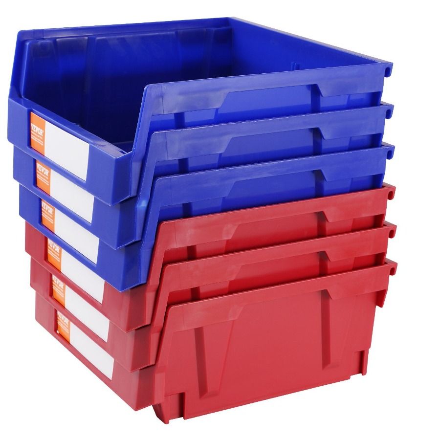 Red X Storage 6Pack Storage 5 pollici Heavy Organizer impilabile contenitore impilabile in plastica appeso X Blue Contain Bin 11 pollici Duty 11 pollici_voghion.com