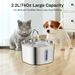 2.2L Pet Dispenser Stainless Steel Cat Feeder Automatic Circulation Round Water Bottle_voghion.com