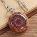 Vintage Wooden Pocket Watch With Dual-Loop Chain - Unisex Quartz Timepiece In Natural Wood Finish (45mm Case, Alloy Strap, Multiple Color Options)_voghion.com
