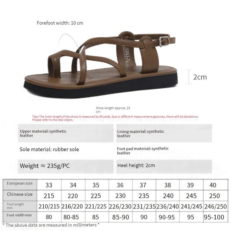 Cameido Dames Casual en Alledaagse Bruine en Bruine PU Ronde Teen Platte Sandalen_voghion.com