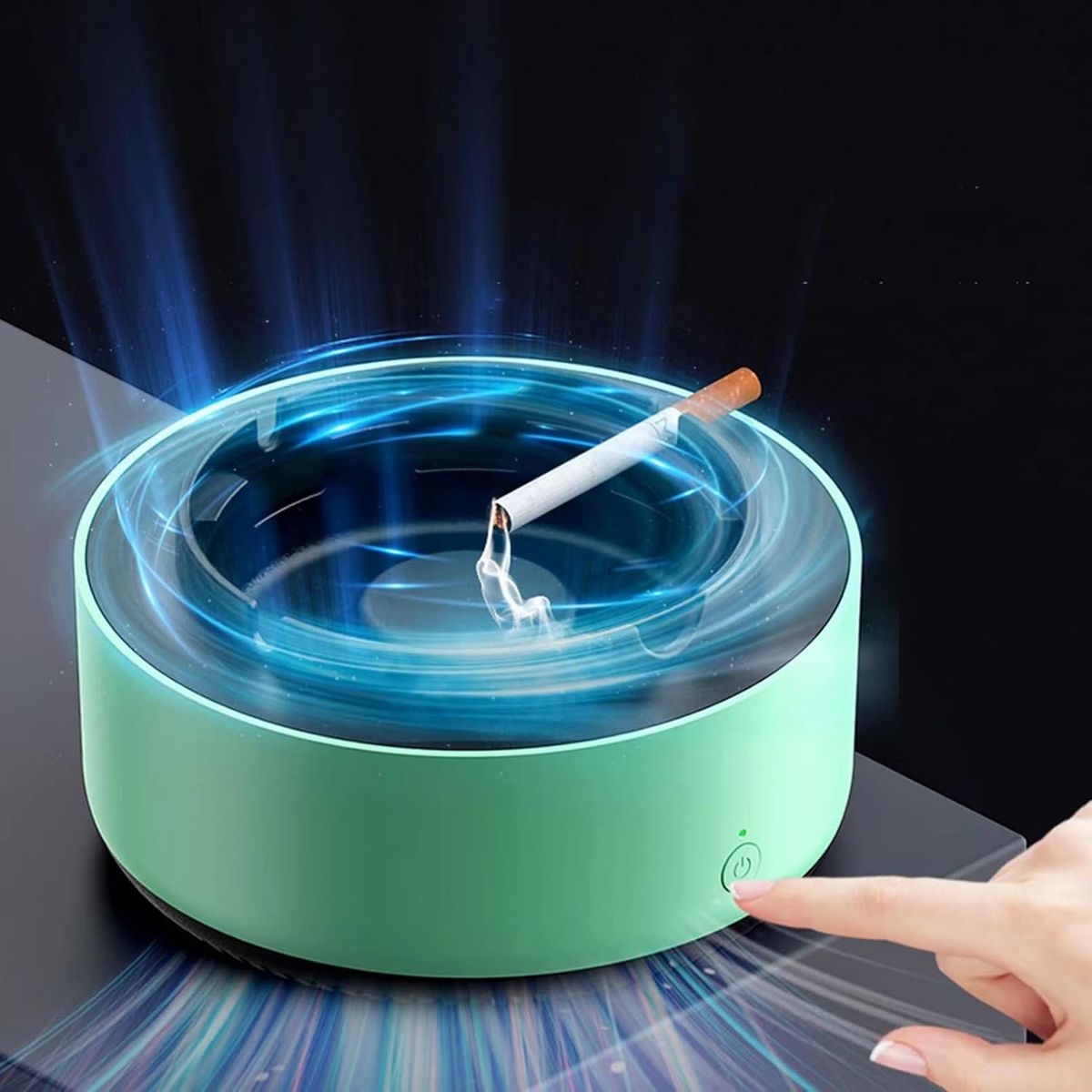 2-in-1 Multifunctional Smoke-free Ashtray, Air Purifier Ashtray With Filter, Suitable For Home Cars Or Offices (white)_voghion.com