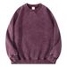 350GSM Heavyweight Washed Cotton Crewneck Sweatshirt – Oversized Drop Shoulder Unisex Pullover (Vintage Wash, Solid Colors, M-XXXL)_voghion.com