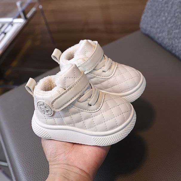 Autumn Winter High-top Boys And Girls Baby Soft Sole Non-slip Walking 1-3 Years Old Fleece-lined Thickened Warm Cotton_voghion.com