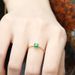 Fashion Square Emerald Micro Pave Full Diamond Hearts Eight Arrows Women's Engagement Ring Stable_voghion.com
