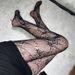 Spitzenstrumpfhose mit Hohlsaum, schöne Blumenranken-Netzstrümpfe, schwarze Strümpfe, elastisch, dünn, JK Pure Desire, lange Beine_voghion.com