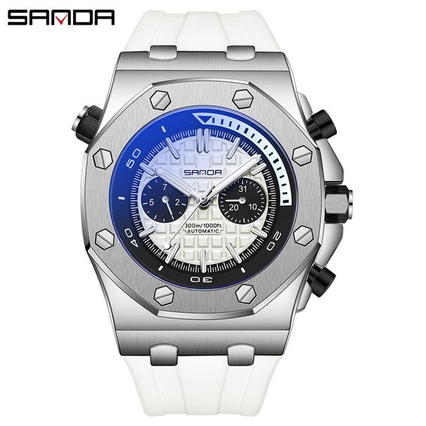 Orologio meccanico automatico da uomo con lancette luminose, cassa in acciaio inossidabile e cinturino in TPU resistente - Elegante orologio con quadrante rotondo per abbigliamento casual_voghion.com