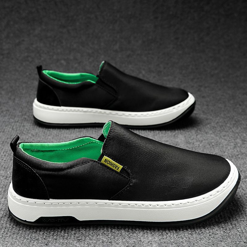 Canvas men's shoes spring breathable new men's trend with a slip-on loafers_voghion.com