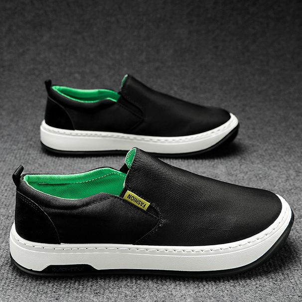 Canvas men's shoes spring breathable new men's trend with a slip-on loafers_voghion.com