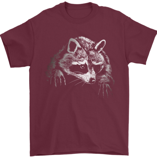 T-shirt da uomo Un procione con una benda sull'occhio 100% cotone_voghion.com