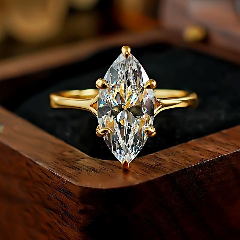 Lulu Tong Schmuck 2025 Neue 7*14 Marquise Diamant INS Stil Hochzeit Ring_voghion.com