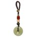 Pendentif porte-clés de voiture en agate calcédoine, boucle de sécurité en jade, pendentif haut de gamme exquis et créatif pour couple_voghion.com