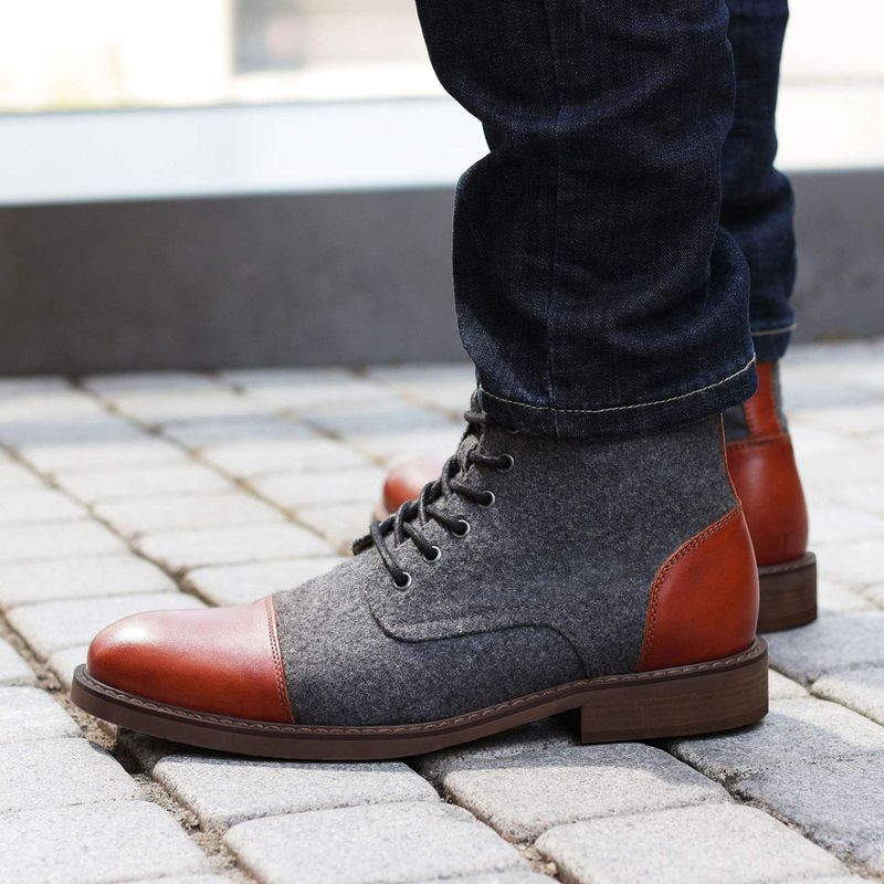 Men's high-top Martin boots, imitation wool European and n fashion boots autumn and winter men's boots boots boots_voghion.com