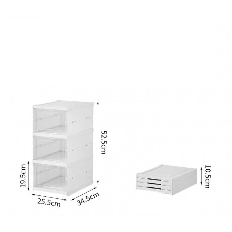Folding Shoe Box Free Installation Transparent Storage Multi Layer Box Shoe Integrated Shoe Cabinet Storage Box Cabinet Sneaker Artifact_voghion.com