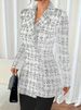 "Double-Breasted Power Blazer – Tailored Polyester-Spandex Suit Jacket For Women (S-XXL, Black/White)_voghion.com