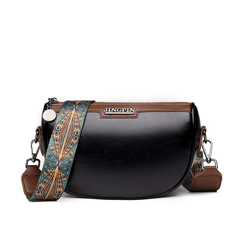 Borse da donna autentiche in cera d'olio Borse a tracolla da donna alla moda Borsa a tracolla femminile in pelle di mucca tinta unita vintage_voghion.com