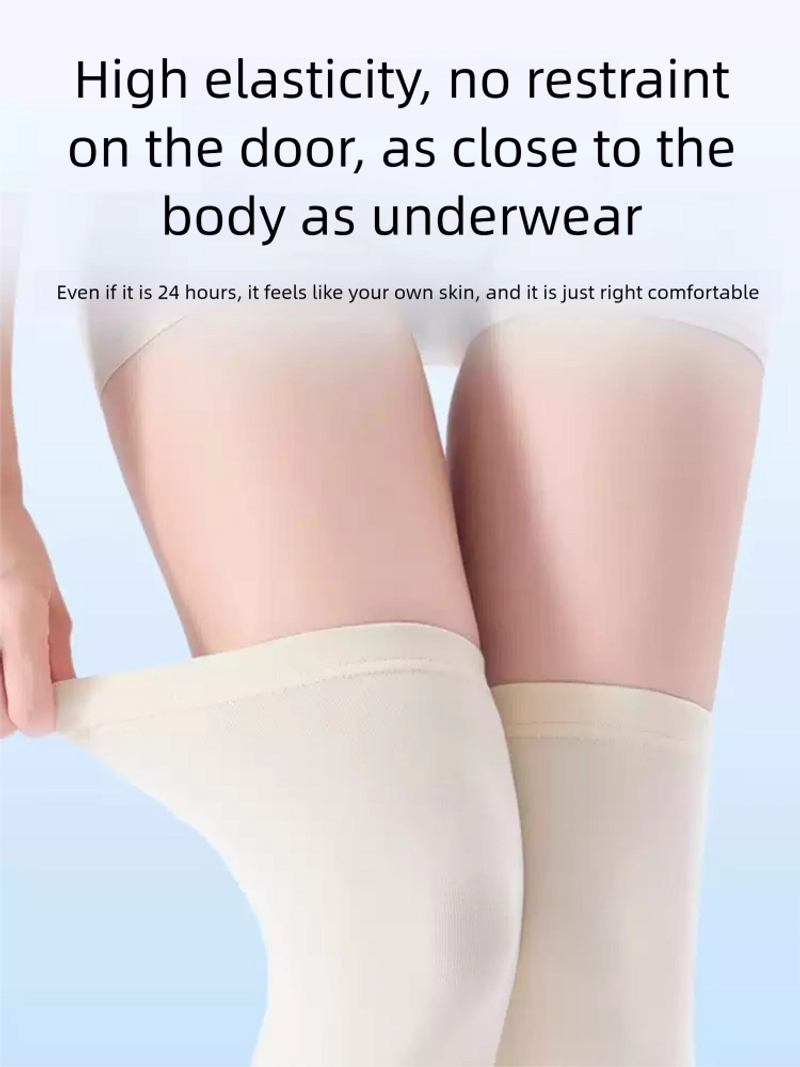Joelheiras modais para verão, finas, quentes, antigas, frias, para pernas, ar condicionado, sala, homens e mulheres, sem costura, proteção para articulações à prova de frio_voghion.com