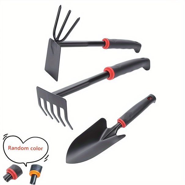 3pcs Garden Hand Tool Set, Wide Shovel Hand Cultivator Rake, Double-Side Tiller Plant Tools For Digging Transplanting Weeding, 11"×9"_voghion.com