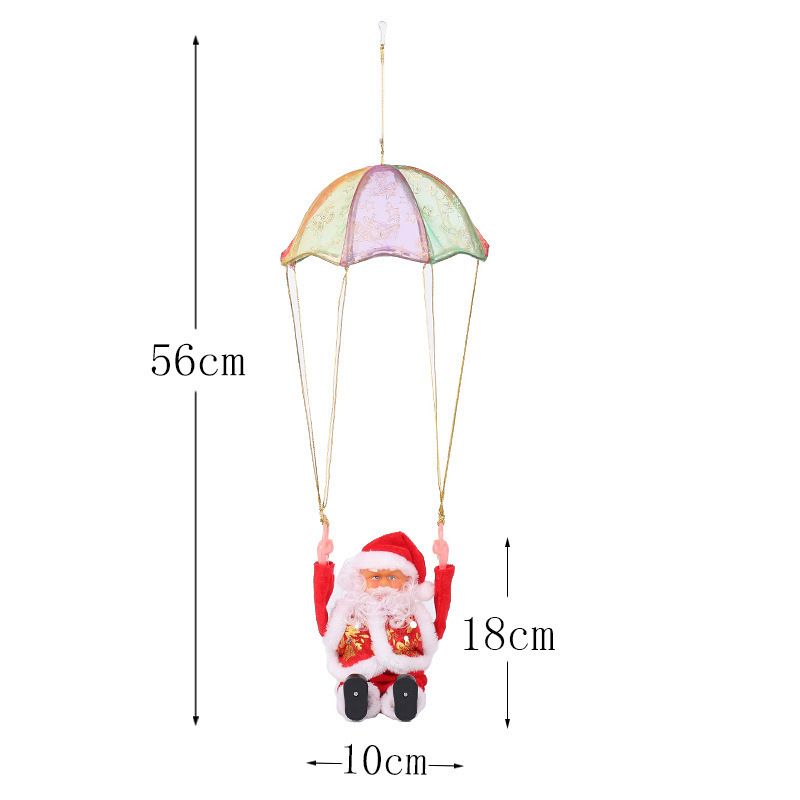Christmas Flying Santa Parachute Toy – Tumbling Decor With Electric Motor Festive Gift For Kids & Holiday Parties_voghion.com