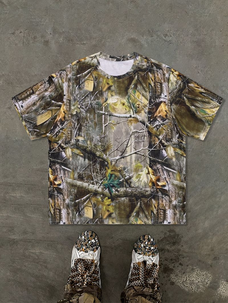 Men's Clothing Fashion Camouflage Print Short Sleeved T Shirt_voghion.com
