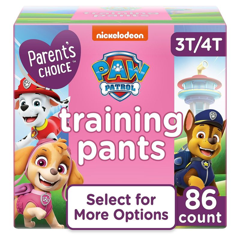 Parent's Choice Paw Patrol Training Pants For Girls, 3T/4T, 86 Count_voghion.com