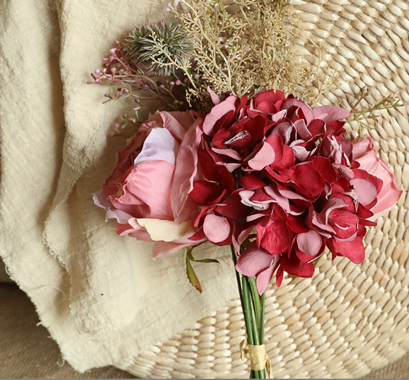 Simulare flori decorative pentru decorarea casei, buchet de trandafiri arse uscate, producător, nuntă transfrontalieră, en-gros, stil INS, flori artificiale YC1039_voghion.com