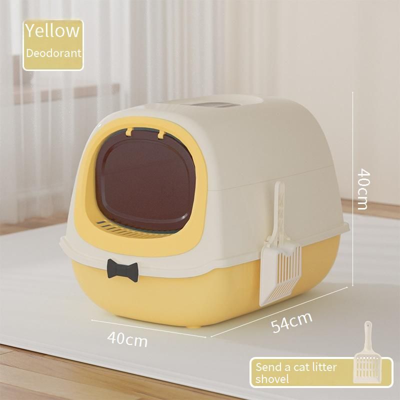Pet Products Large Cat Litter Box Fully Enclosed Flip Top Cat Toilet Splash Proof Uv Sterilization Cat Feces Box Extra Large_voghion.com
