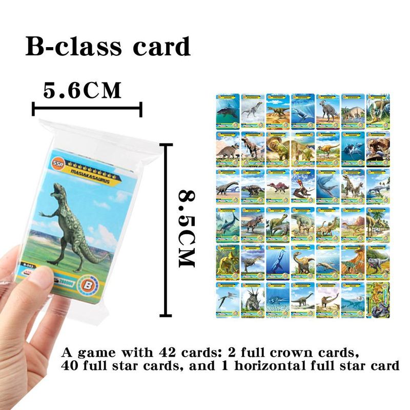Typ B 42-teiliges Dinosaurier-Kartensammlungs-Flash-Kartenspiel, Tierkarten, kognitive Karten, Puzzle, Jungenspielzeug_voghion.com