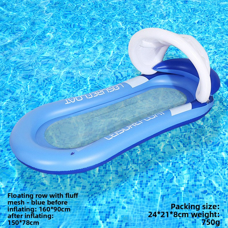 Inflatable Floating Sunshade Lounger - Leaf Design Pool Float With Cup Holder & Uv Protection (PVC 150cm Quick-Dry For Beach/Lake)​_voghion.com
