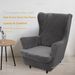 Housse de chaise extensible en polyester de qualité supérieure imitation fourrure de renard – Style minimaliste moderne, couverture intégrale, antidérapante, convient aux fauteuils à oreilles et aux fauteuils avec accoudoirs_voghion.com