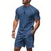 Men's Quick-Dry Sportswear Set - Breathable Short Sleeve T-Shirt & Comfortable Shorts For Gym, Running, Casual Wear | Lightweight Polyester_voghion.com