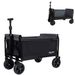 All-in-One Convertible Folding Camping Wagon Cart: Bench Seat, Storage Compartment & Included Dog Tether, Black/Gray_voghion.com